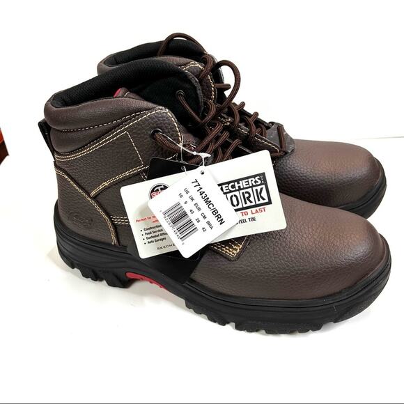 Skechers Men\'s Burgin Tarlac Industrial Work Boots Brown size 10
